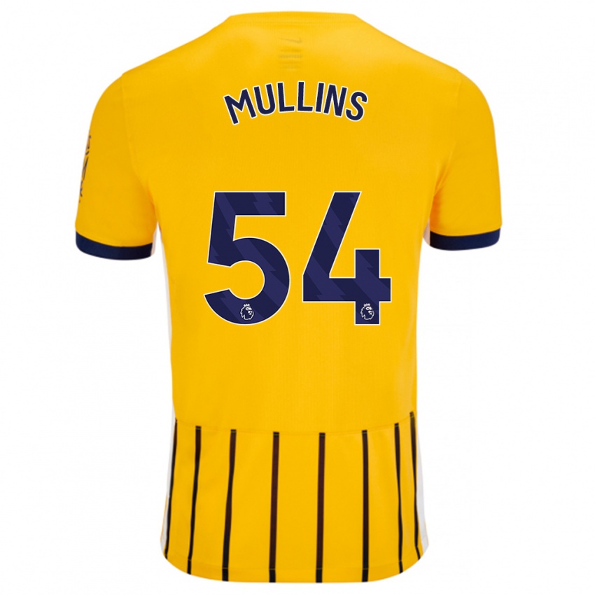 Homme Maillot Jamie Mullins #54 Doré Bleu À Fines Rayures Tenues Extérieur 2024/25 T-Shirt Belgique