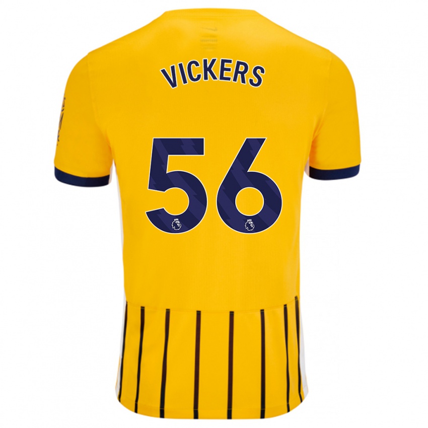 Herren Caylan Vickers #56 Gold Blau Nadelstreifen Auswärtstrikot Trikot 2024/25 T-Shirt Belgien