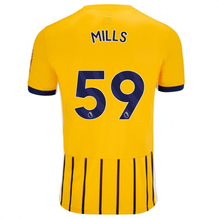 Herren Harry Mills #59 Gold Blau Nadelstreifen Auswärtstrikot Trikot 2024/25 T-Shirt Belgien