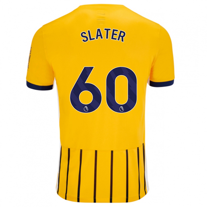 Herren Jacob Slater #60 Gold Blau Nadelstreifen Auswärtstrikot Trikot 2024/25 T-Shirt Belgien