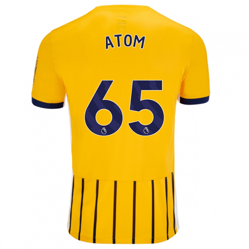 Herren Noel Atom #65 Gold Blau Nadelstreifen Auswärtstrikot Trikot 2024/25 T-Shirt Belgien