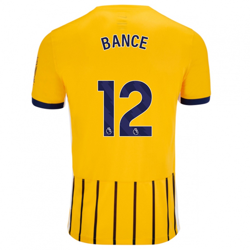 Herren Libby Bance #12 Gold Blau Nadelstreifen Auswärtstrikot Trikot 2024/25 T-Shirt Belgien