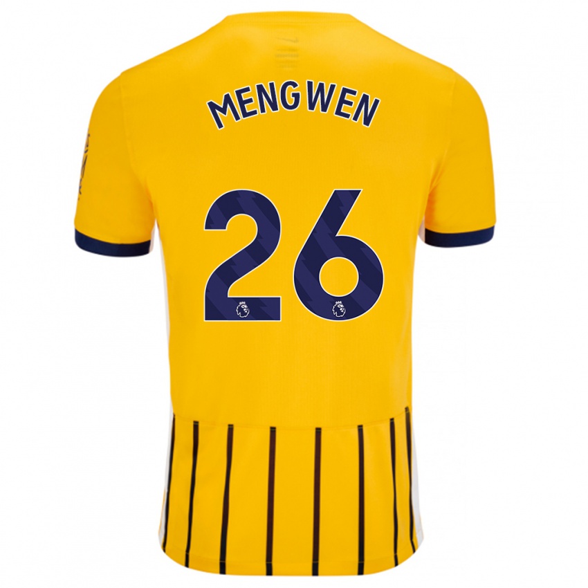 Herren Li Mengwen #26 Gold Blau Nadelstreifen Auswärtstrikot Trikot 2024/25 T-Shirt Belgien