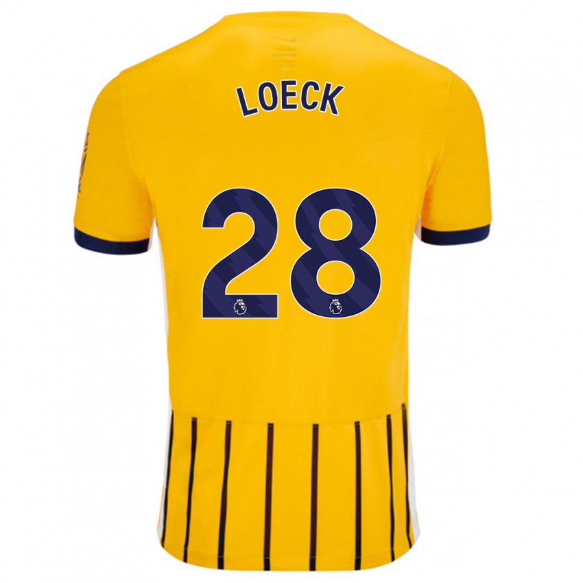 Herren Melina Loeck #28 Gold Blau Nadelstreifen Auswärtstrikot Trikot 2024/25 T-Shirt Belgien