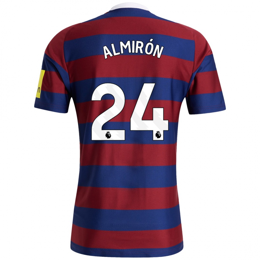 Herren Miguel Almiron #24 Burgunderrot Marineblau Auswärtstrikot Trikot 2024/25 T-Shirt Belgien