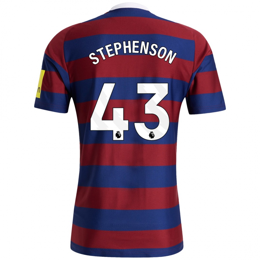 Herren Dylan Stephenson #43 Burgunderrot Marineblau Auswärtstrikot Trikot 2024/25 T-Shirt Belgien