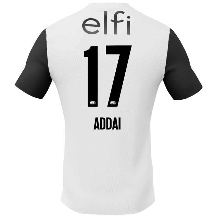 Homme Maillot Jayden Addai #17 Blanc Noir Tenues Extérieur 2024/25 T-Shirt Belgique