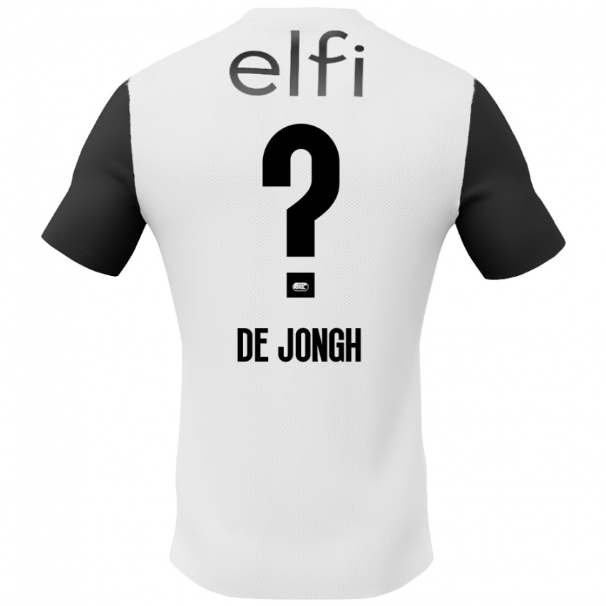 Homme Maillot Iain De Jongh #0 Blanc Noir Tenues Extérieur 2024/25 T-Shirt Belgique