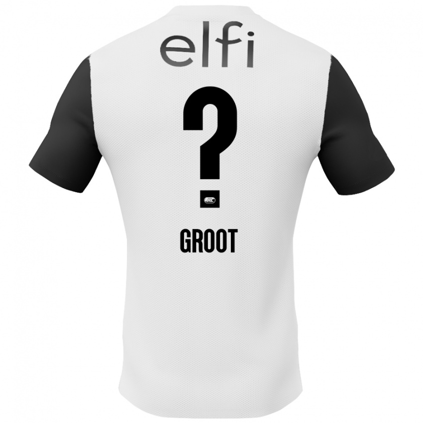 Homme Maillot Gijs Groot #0 Blanc Noir Tenues Extérieur 2024/25 T-Shirt Belgique