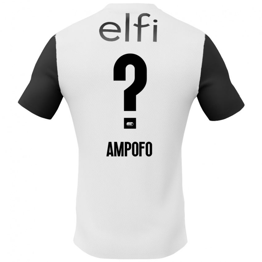 Homme Maillot Jahmael Ampofo #0 Blanc Noir Tenues Extérieur 2024/25 T-Shirt Belgique