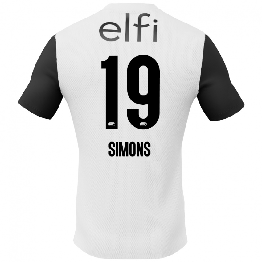 Homme Maillot Saviola Simons #19 Blanc Noir Tenues Extérieur 2024/25 T-Shirt Belgique