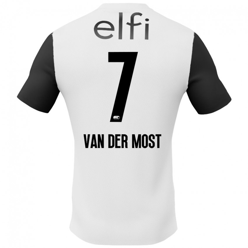 Homme Maillot Veerle Van Der Most #7 Blanc Noir Tenues Extérieur 2024/25 T-Shirt Belgique