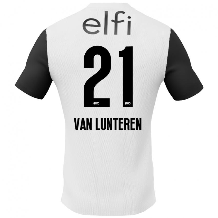 Homme Maillot Desiree Van Lunteren #21 Blanc Noir Tenues Extérieur 2024/25 T-Shirt Belgique