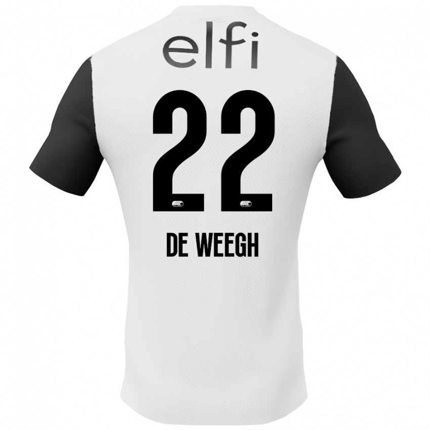 Homme Maillot Bo Op De Weegh #22 Blanc Noir Tenues Extérieur 2024/25 T-Shirt Belgique