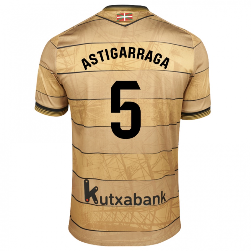 Herren Eneko Astigarraga #5 Braun Auswärtstrikot Trikot 2024/25 T-Shirt Belgien