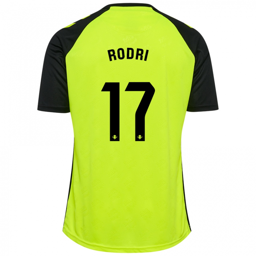 Heren Rodri Sanchez #17 Fluorescerend Geel Zwart Uitshirt Uittenue 2024/25 T-Shirt België