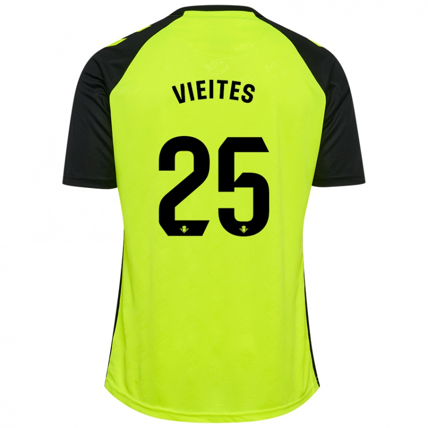 Heren Fran Vieites #25 Fluorescerend Geel Zwart Uitshirt Uittenue 2024/25 T-Shirt België