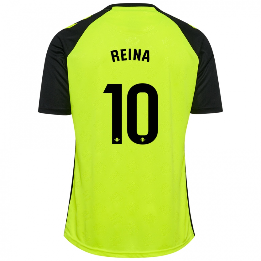 Heren Carlos Reina #10 Fluorescerend Geel Zwart Uitshirt Uittenue 2024/25 T-Shirt België