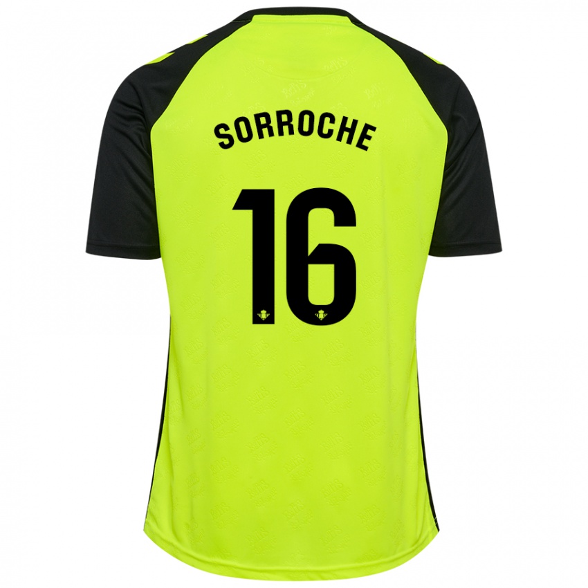 Heren Ginés Sorroche #16 Fluorescerend Geel Zwart Uitshirt Uittenue 2024/25 T-Shirt België