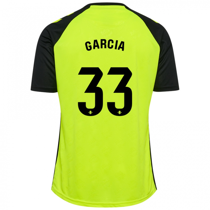 Heren Pablo García #33 Fluorescerend Geel Zwart Uitshirt Uittenue 2024/25 T-Shirt België