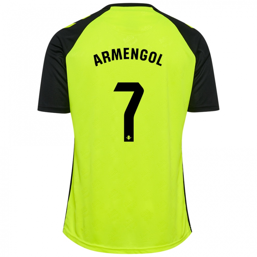 Heren Carla Armengol Joaniquet #7 Fluorescerend Geel Zwart Uitshirt Uittenue 2024/25 T-Shirt België