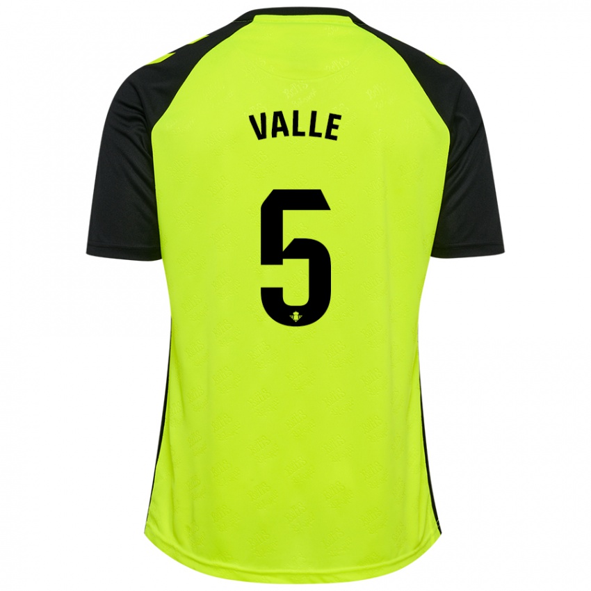 Heren María Valle López #5 Fluorescerend Geel Zwart Uitshirt Uittenue 2024/25 T-Shirt België