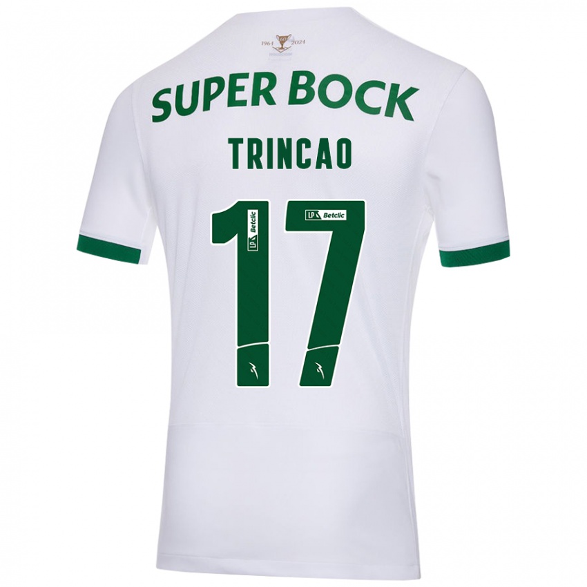 Heren Trincão #17 Wit Groen Uitshirt Uittenue 2024/25 T-Shirt België