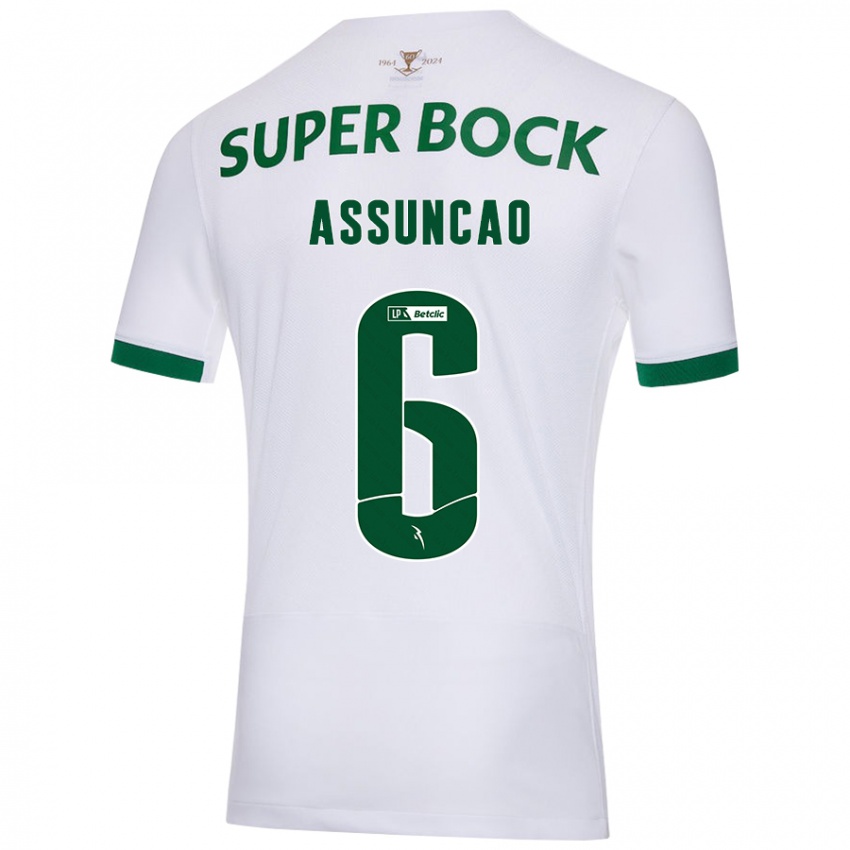 Heren João Assunção #6 Wit Groen Uitshirt Uittenue 2024/25 T-Shirt België