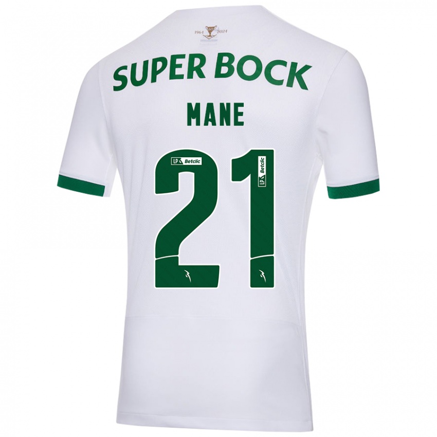 Homme Maillot Isnaba Mane #21 Blanc Vert Tenues Extérieur 2024/25 T-Shirt Belgique