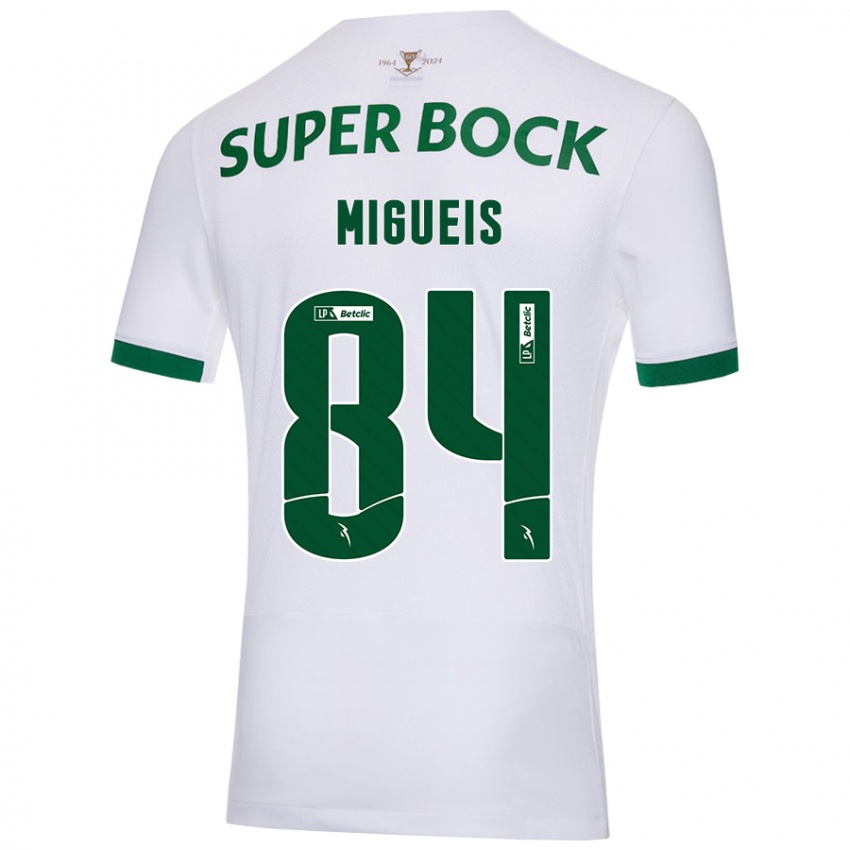 Herren Pedro Miguéis #84 Weiß Grün Auswärtstrikot Trikot 2024/25 T-Shirt Belgien