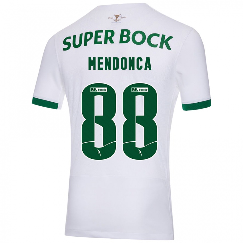 Homme Maillot Manuel Mendonça #88 Blanc Vert Tenues Extérieur 2024/25 T-Shirt Belgique