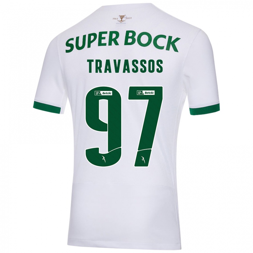 Herren Travassos #97 Weiß Grün Auswärtstrikot Trikot 2024/25 T-Shirt Belgien