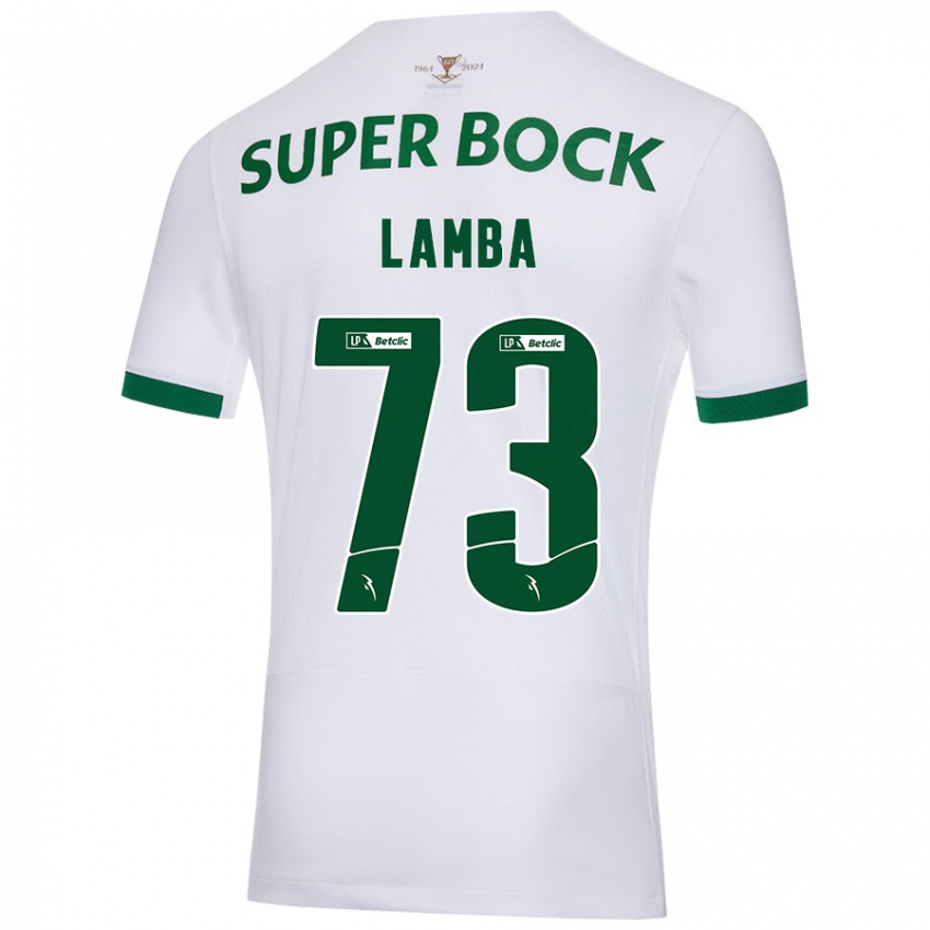 Homme Maillot Chico Lamba #73 Blanc Vert Tenues Extérieur 2024/25 T-Shirt Belgique