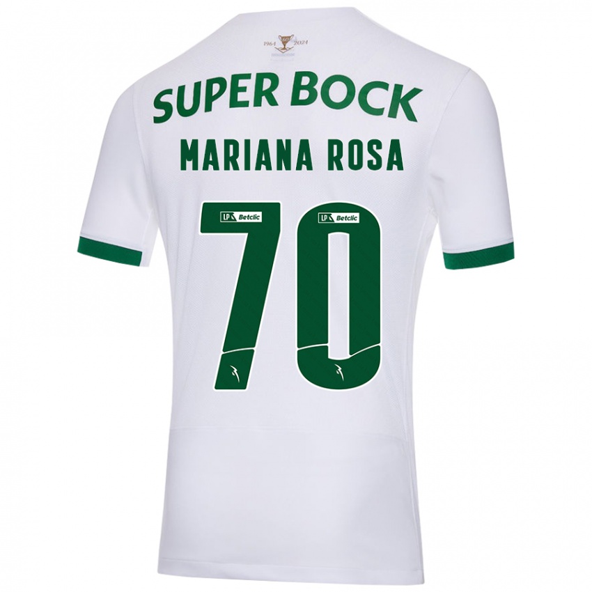 Herren Mariana Silva Pinto Vilaça Da Rosa #70 Weiß Grün Auswärtstrikot Trikot 2024/25 T-Shirt Belgien