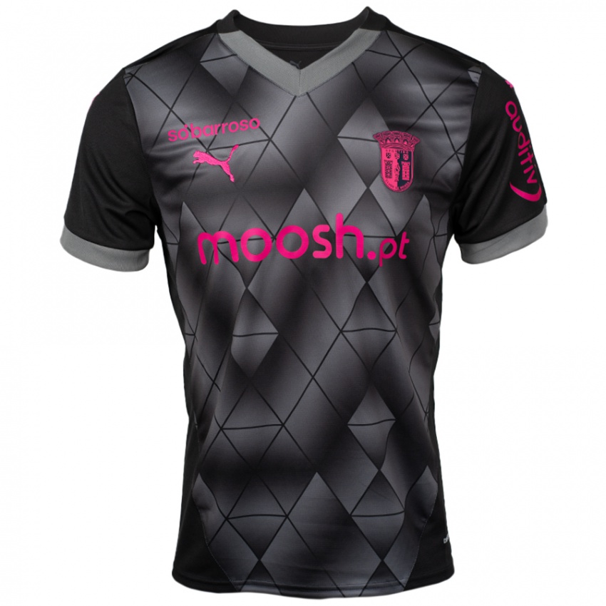 Heren Rodrigo Marques #0 Zwart Roze Uitshirt Uittenue 2024/25 T-Shirt België