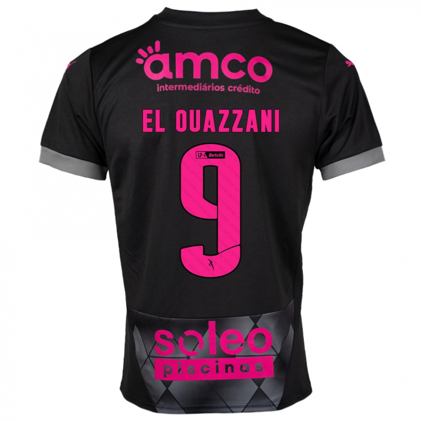 Herren Amine El Ouazzani #9 Schwarz Rosa Auswärtstrikot Trikot 2024/25 T-Shirt Belgien