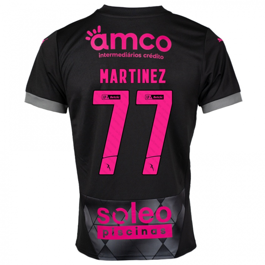 Herren Gabri Martínez #77 Schwarz Rosa Auswärtstrikot Trikot 2024/25 T-Shirt Belgien