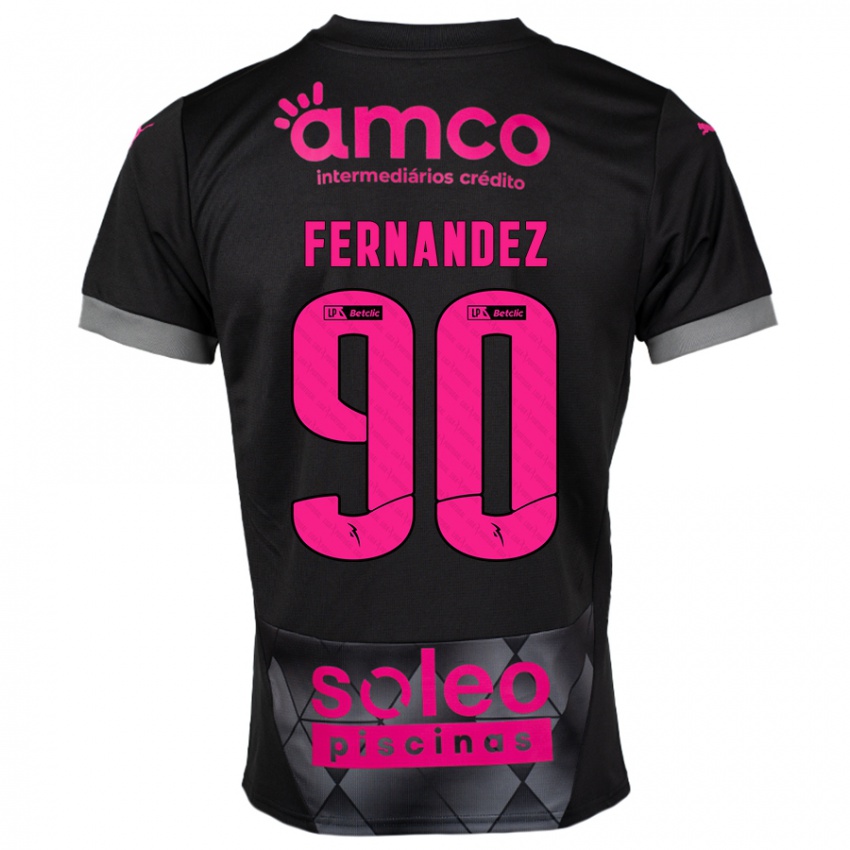 Heren Roberto Fernández #90 Zwart Roze Uitshirt Uittenue 2024/25 T-Shirt België