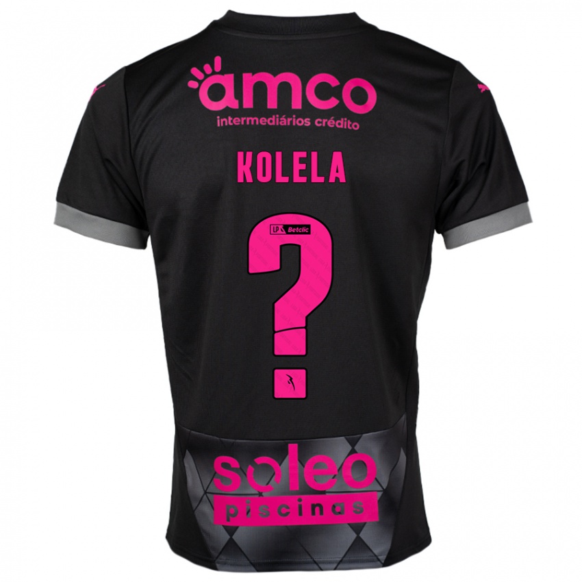 Herren Kyllian Kolela #0 Schwarz Rosa Auswärtstrikot Trikot 2024/25 T-Shirt Belgien