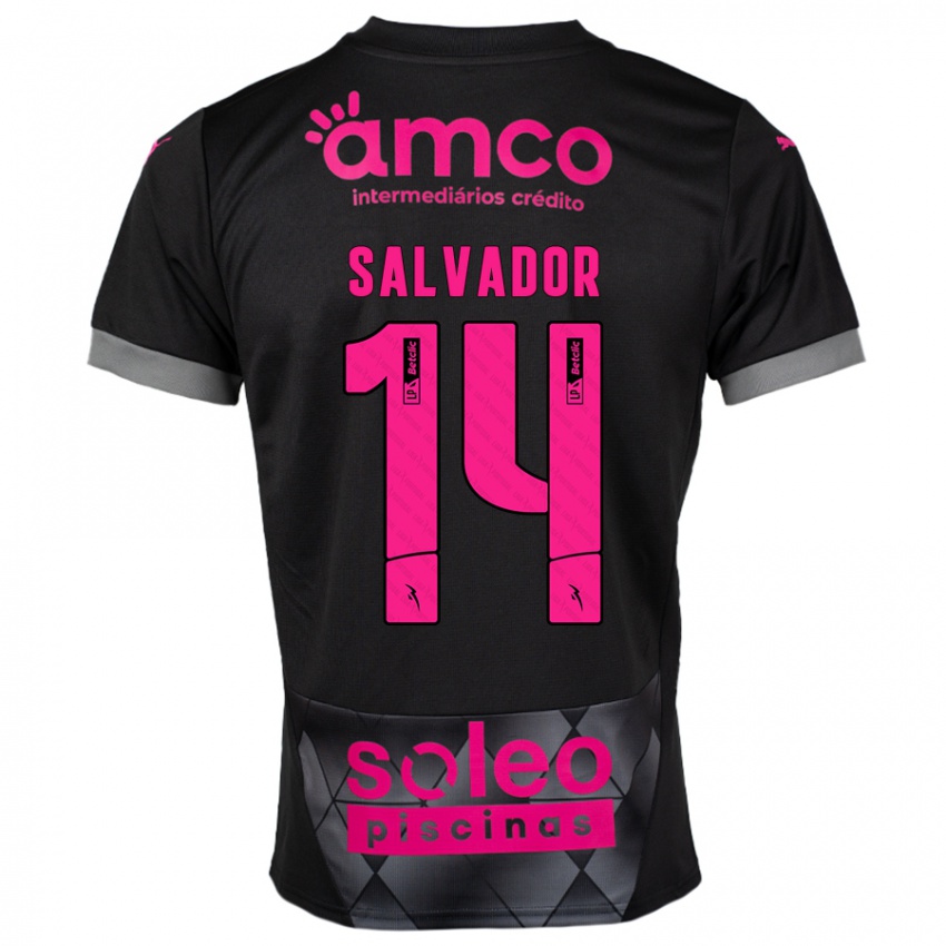 Homme Maillot João Salvador #14 Noir Rose Tenues Extérieur 2024/25 T-Shirt Belgique