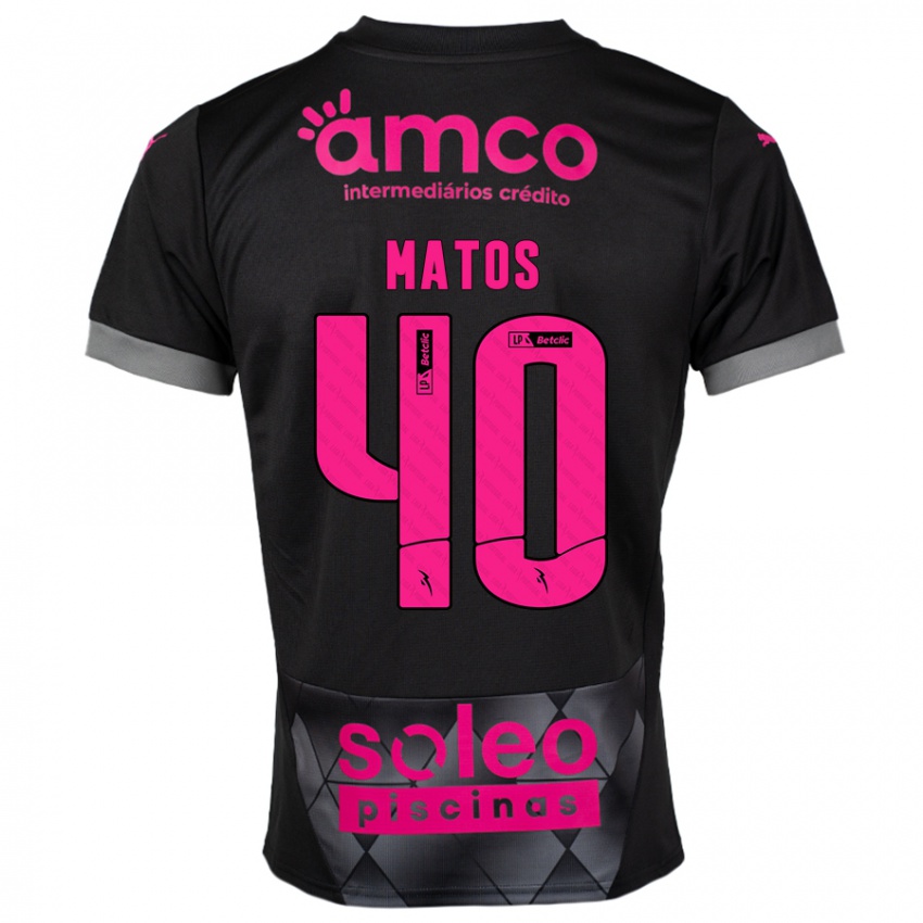 Homme Maillot João Matos #40 Noir Rose Tenues Extérieur 2024/25 T-Shirt Belgique