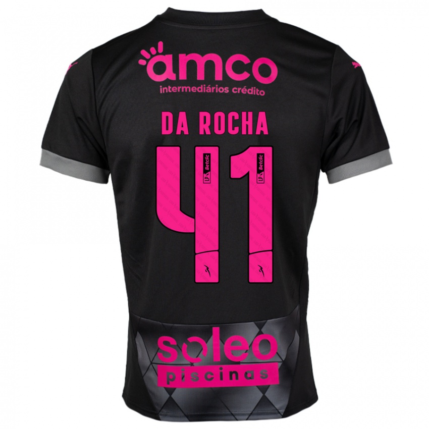 Herren Yanis Da Rocha #41 Schwarz Rosa Auswärtstrikot Trikot 2024/25 T-Shirt Belgien