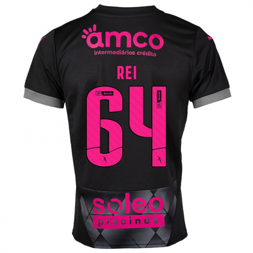 Herren Ricardo Rei #64 Schwarz Rosa Auswärtstrikot Trikot 2024/25 T-Shirt Belgien