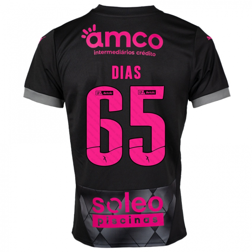 Heren Leandro Dias #65 Zwart Roze Uitshirt Uittenue 2024/25 T-Shirt België