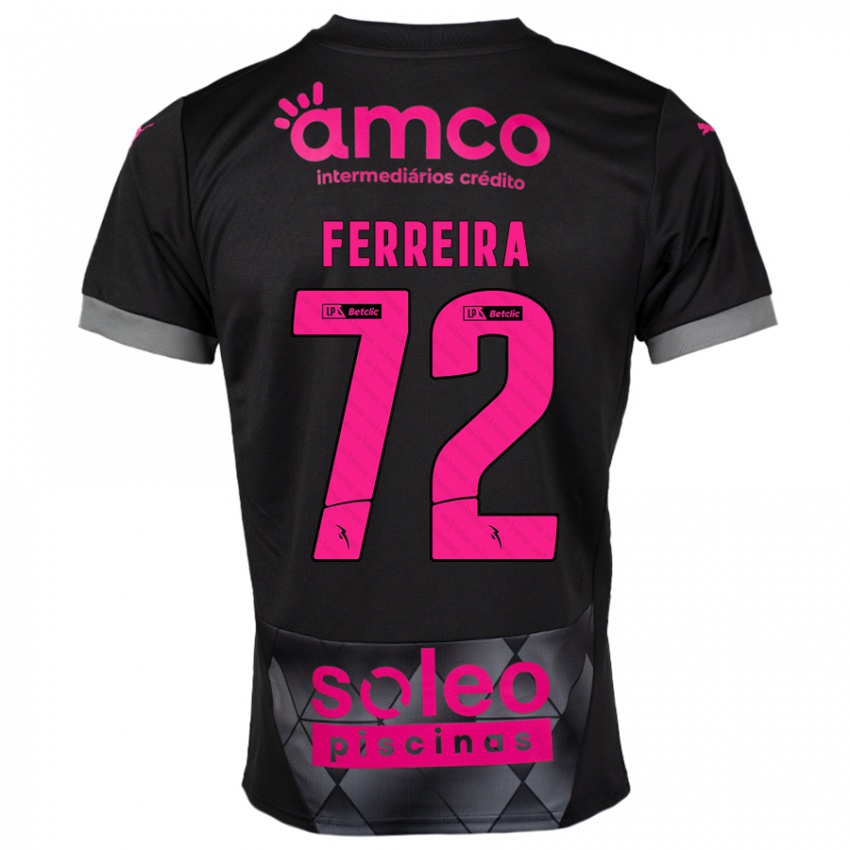 Herren André Ferreira #72 Schwarz Rosa Auswärtstrikot Trikot 2024/25 T-Shirt Belgien