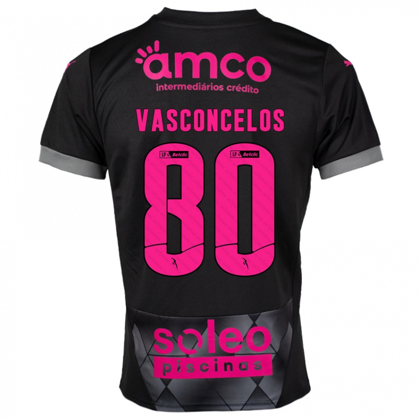 Herren Vasconcelos #80 Schwarz Rosa Auswärtstrikot Trikot 2024/25 T-Shirt Belgien