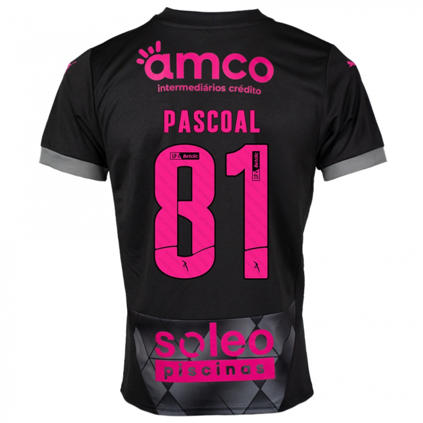 Heren Fodé Pascoal #81 Zwart Roze Uitshirt Uittenue 2024/25 T-Shirt België