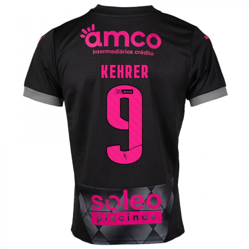 Herren Caroline Kehrer #9 Schwarz Rosa Auswärtstrikot Trikot 2024/25 T-Shirt Belgien