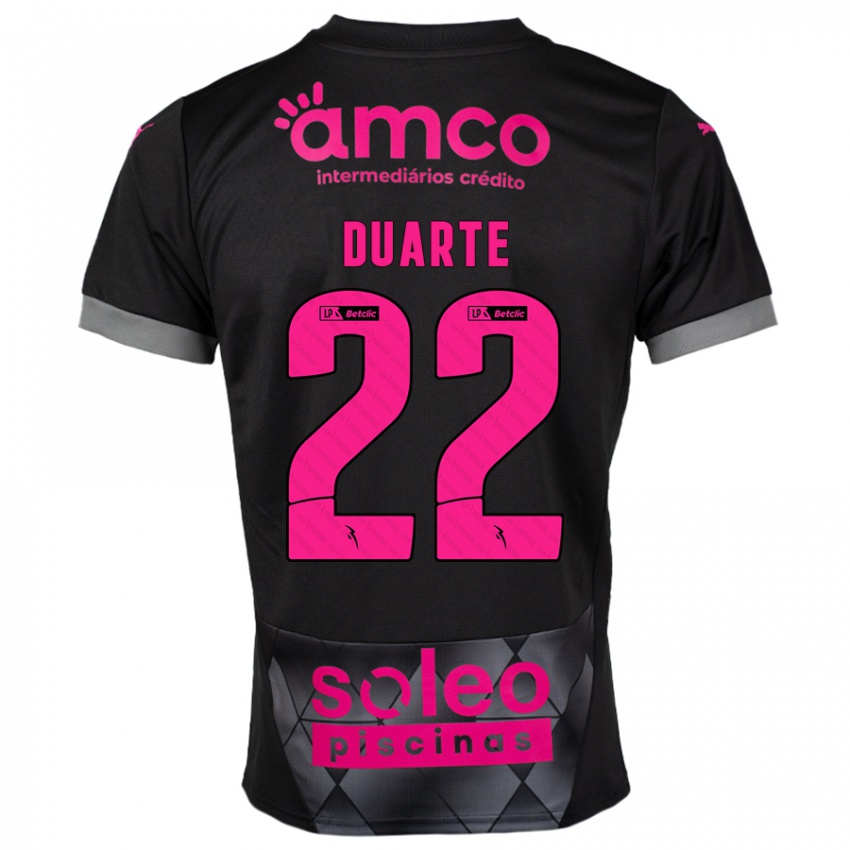 Herren Vânia Duarte #22 Schwarz Rosa Auswärtstrikot Trikot 2024/25 T-Shirt Belgien