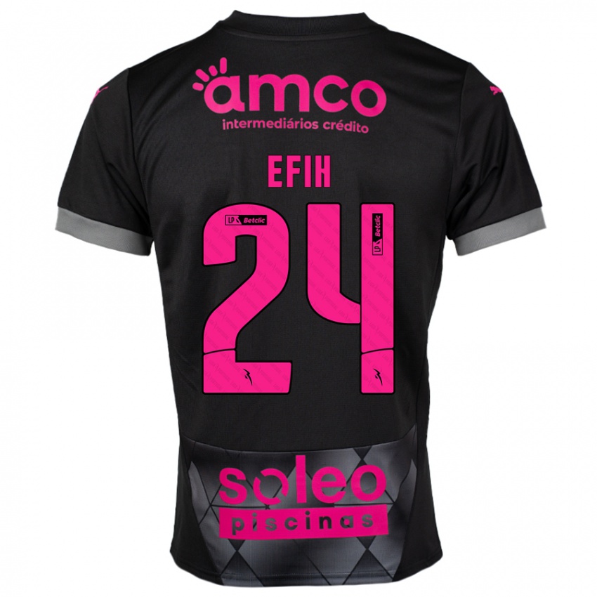 Homme Maillot Peace Efih #24 Noir Rose Tenues Extérieur 2024/25 T-Shirt Belgique